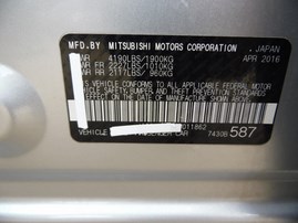 2016 MITSUBISHI LANCER SE SILVER 2.4L AT 4WD 183875